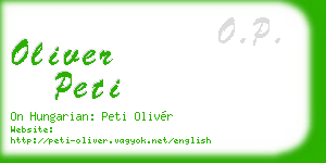 oliver peti business card